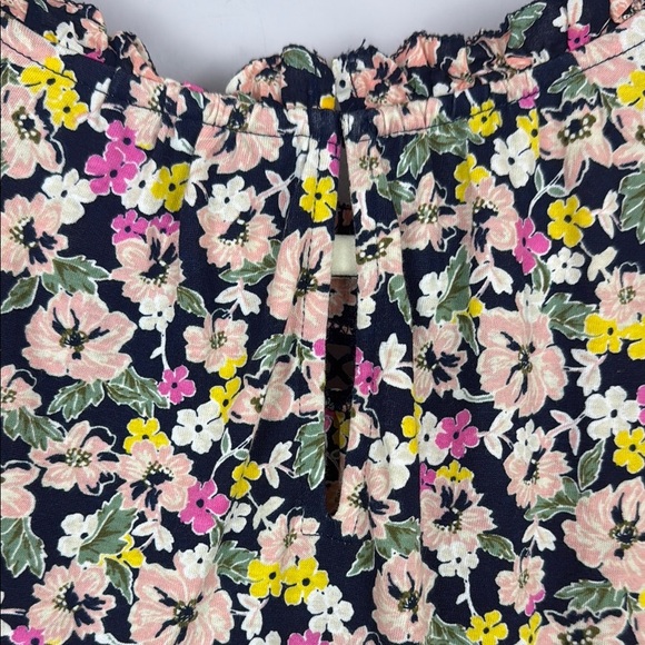 Lane Bryant Woven & Knit Ruffle Floral Multicoloured Cap Sleeve Top Size 20 - Picture 10 of 11